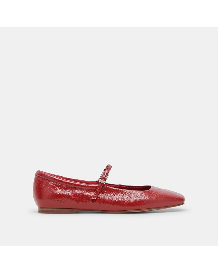 Dolce Vita Reyes Ballet Flats Red Crinkle Patent